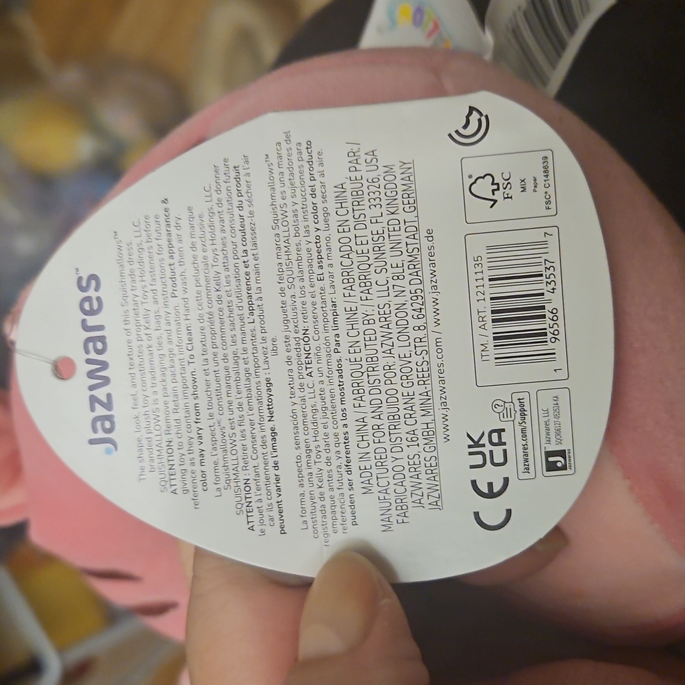 Squishmallows Geraldine the Pink Tabby Cat, 5-inch plush toy - Picture 6 of 6